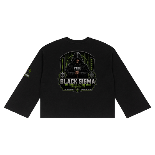 Black Sigma Unisex Waffle Raw Edge T-Shirt