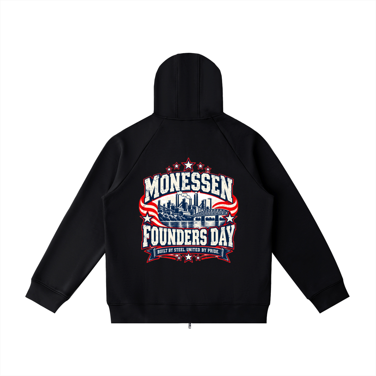 Monessen Founders Day Heavyweight Raglan Sleeve Zip Hoodie