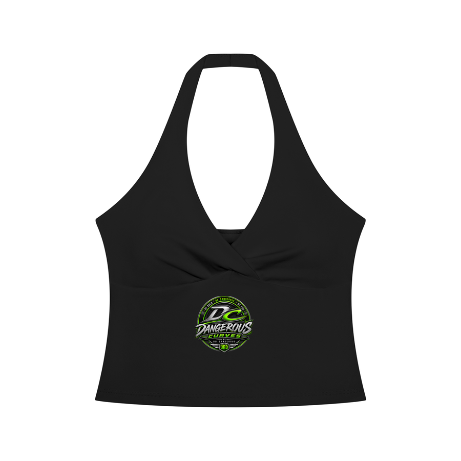 Dangerous Curves Women’s Ruched Halter Yoga Crop Tank