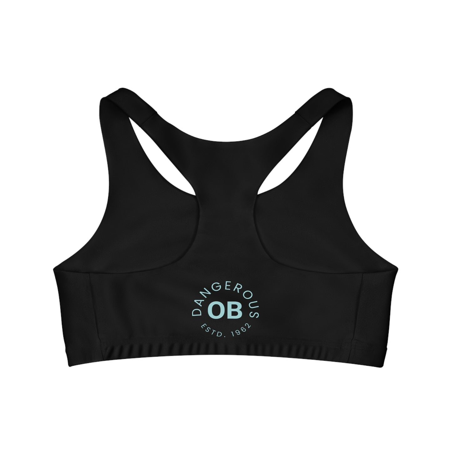 OBDangerous Designed Original Logo Black Seamless Sports Bra (AOP)
