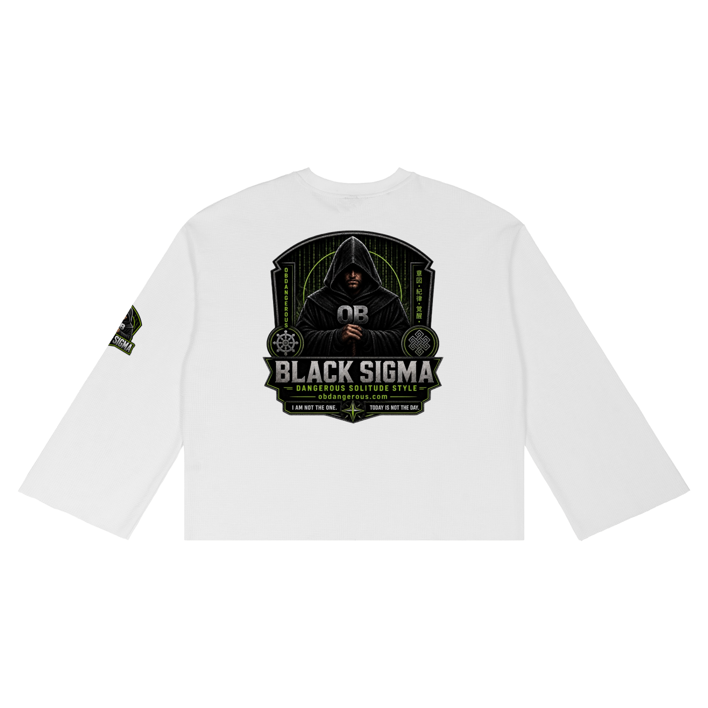 Black Sigma Unisex Waffle Raw Edge T-Shirt
