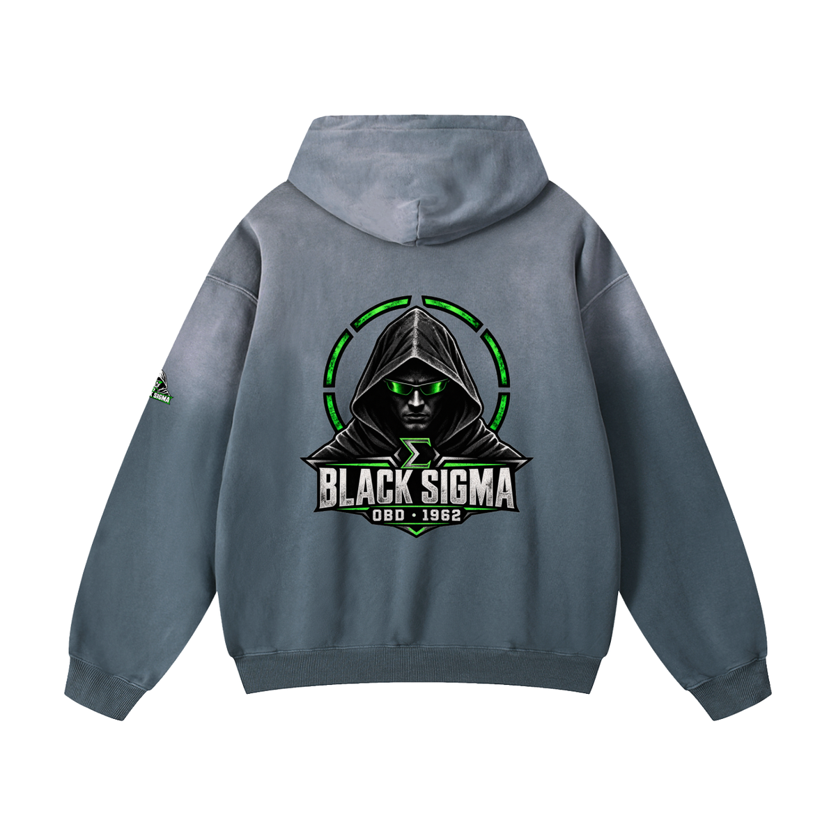 Black Sigma OBD 1962 Sunfade Oversized Hoodie