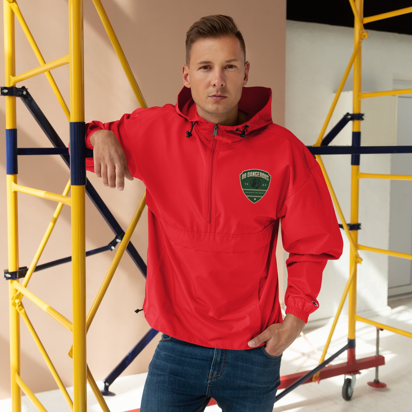 OBDangerous Designed Unleash the Beast Embroidered Champion Packable Jacket