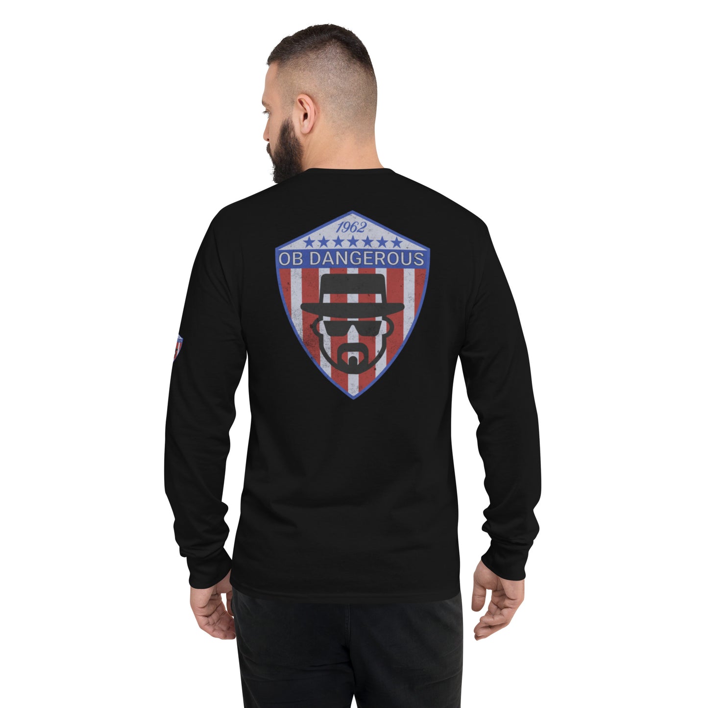 OBDangerous designed RWB logo black Men's Champion Long Sleeve Shirt