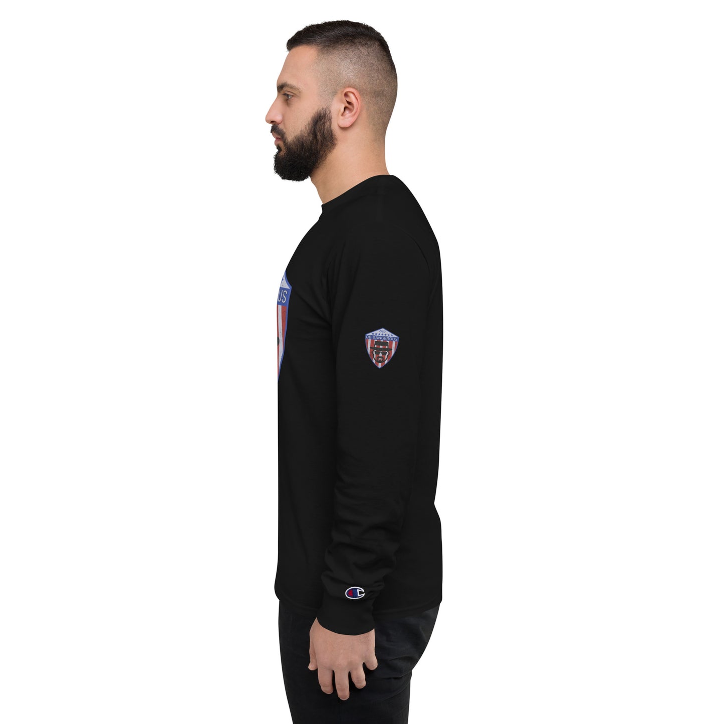 OBDangerous designed RWB logo black Men's Champion Long Sleeve Shirt
