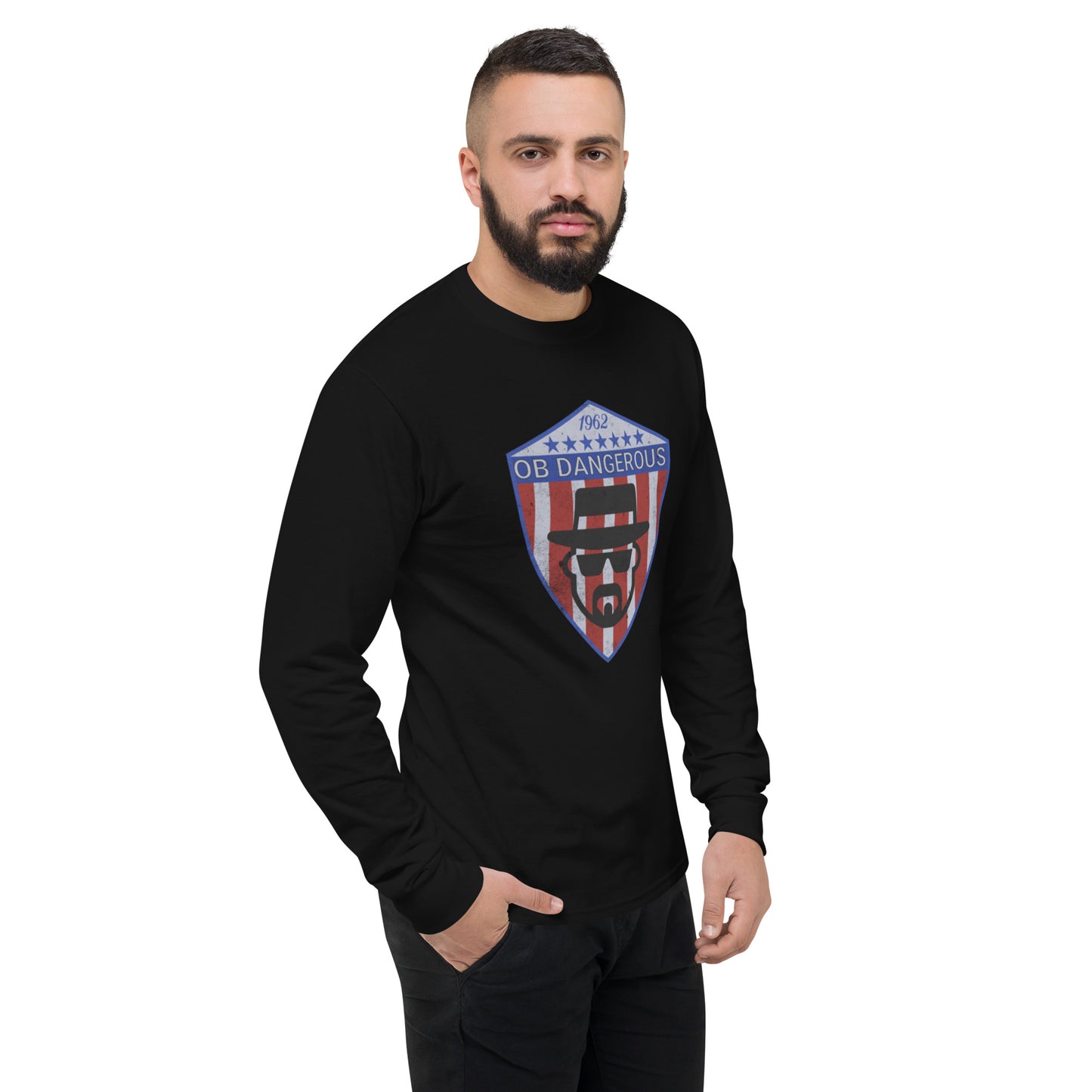 OBDangerous designed RWB logo black Men's Champion Long Sleeve Shirt