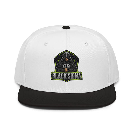 Black Sigma OBD Dangerous embroidered snapback hat with white front panel and adjustable fit, designed for gym and street style.