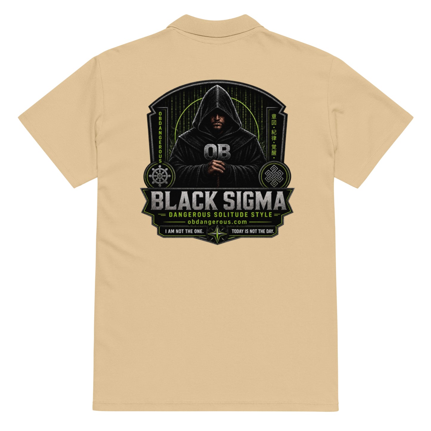 Black Sigma OBD Premium pique polo shirt for men and women, featuring a classic fit and breathable fabric for casual or gym wear.