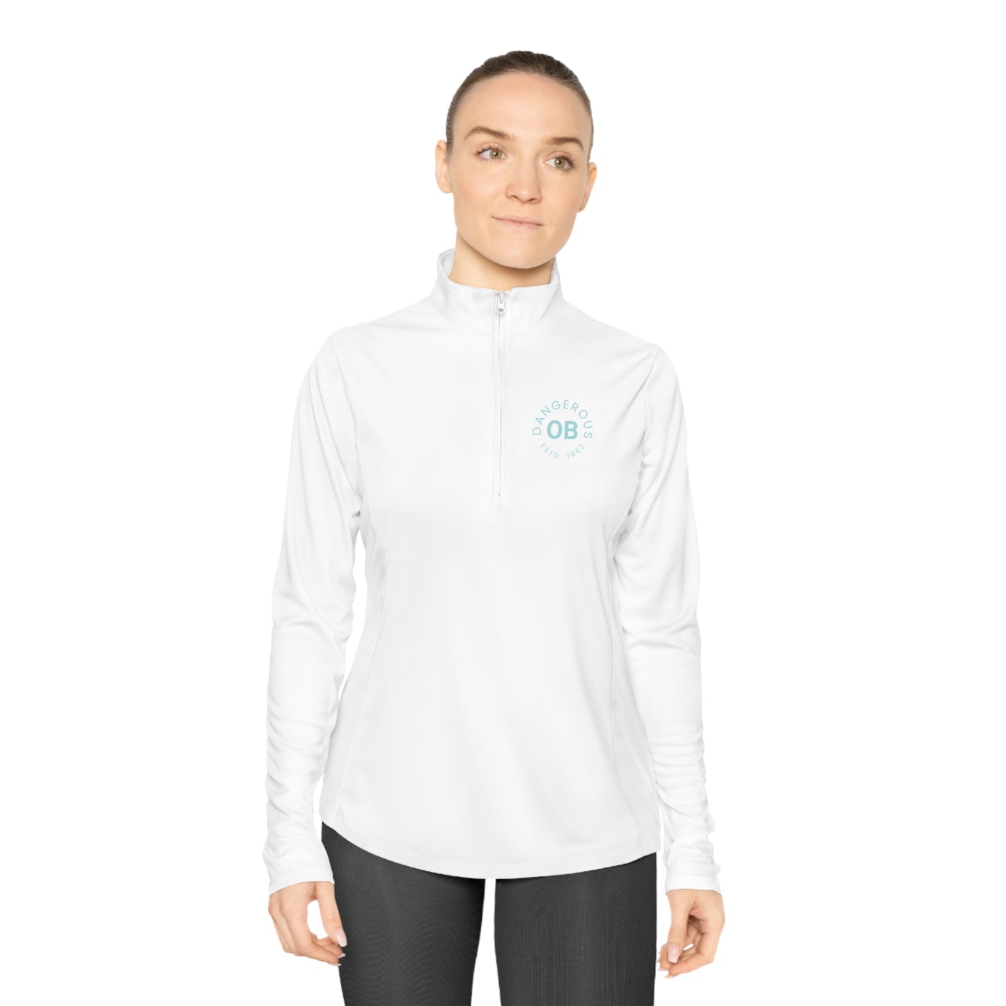 OBDangerous Designed Blue Logo Ladies Quarter-Zip Pullover
