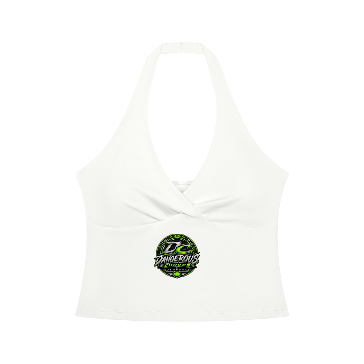 Dangerous Curves Women’s Ruched Halter Yoga Crop Tank