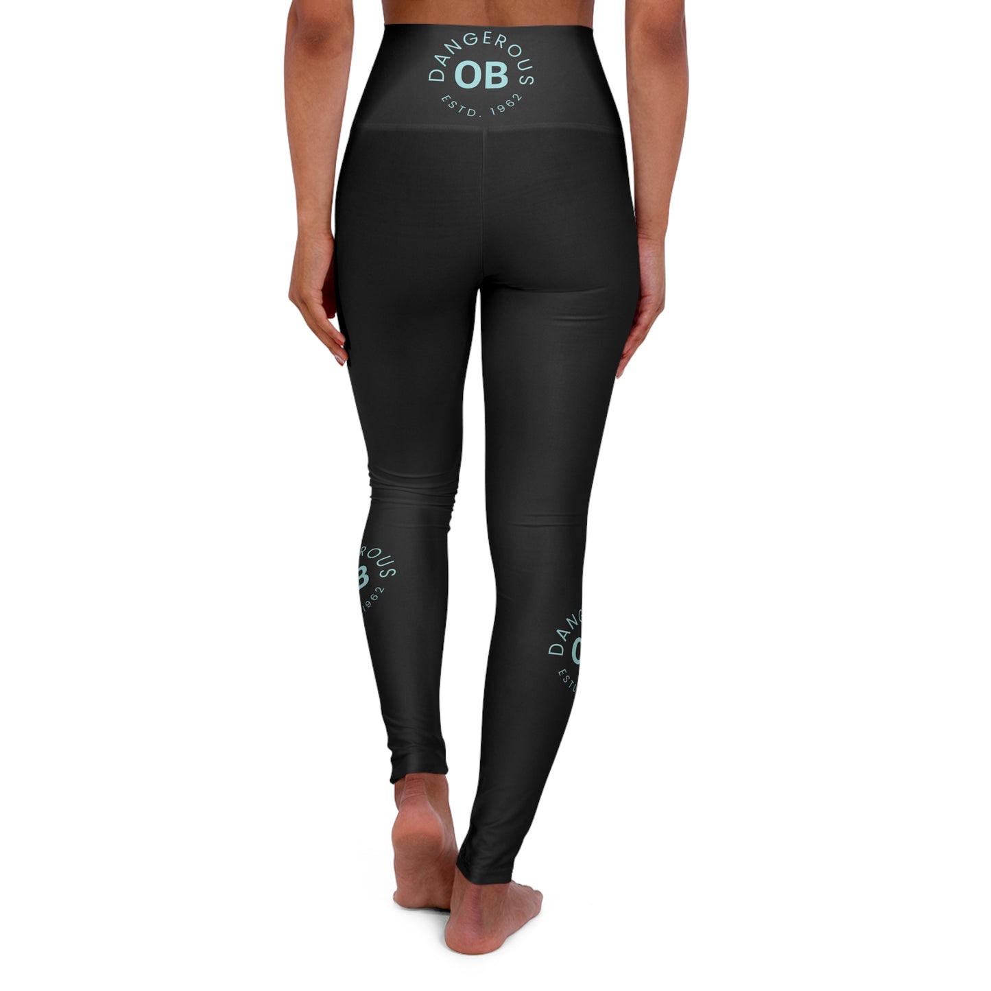 OBDangerous Designed Original Logo Black High Waisted Yoga Leggings (AOP)