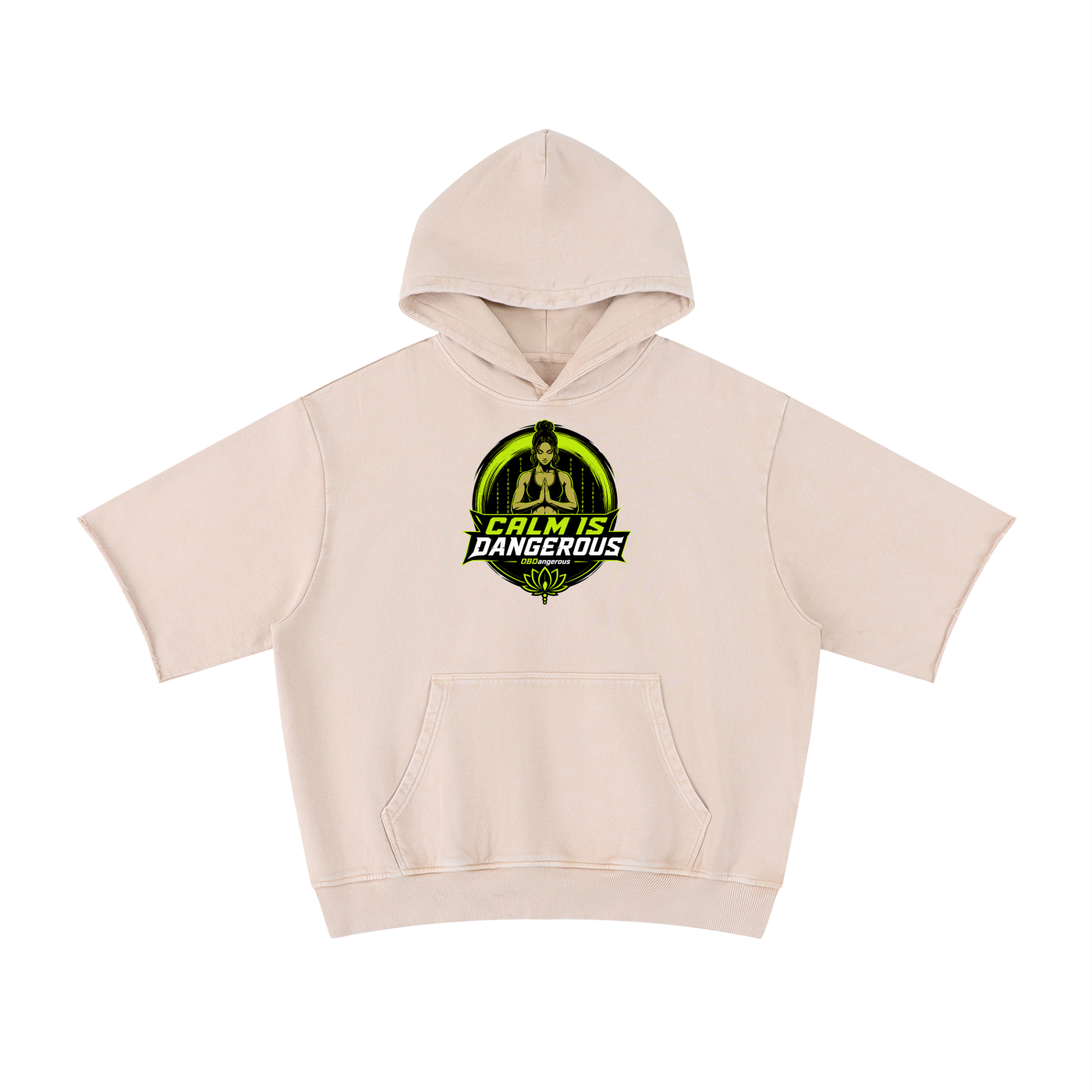 Calm is Dangerous Unisex Mineral Wash Short Sleeve Hoodie
