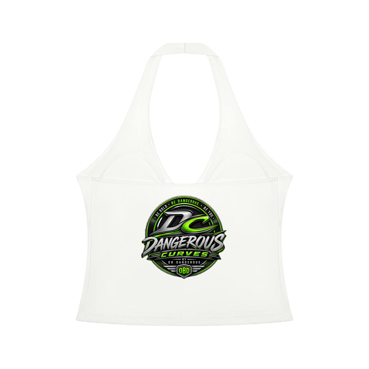 Dangerous Curves Women’s Ruched Halter Yoga Crop Tank