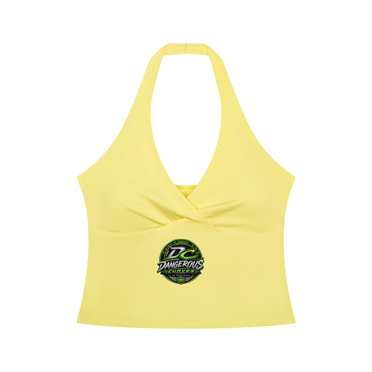 Dangerous Curves Women’s Ruched Halter Yoga Crop Tank