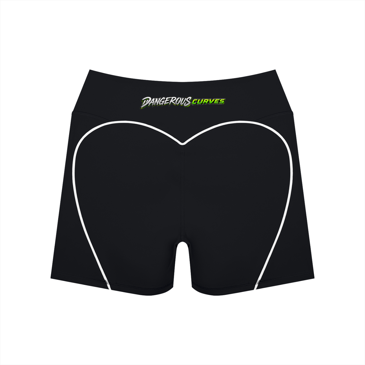Dangerous Curves Women’s High-Waisted Nylon Yoga Biker Shorts