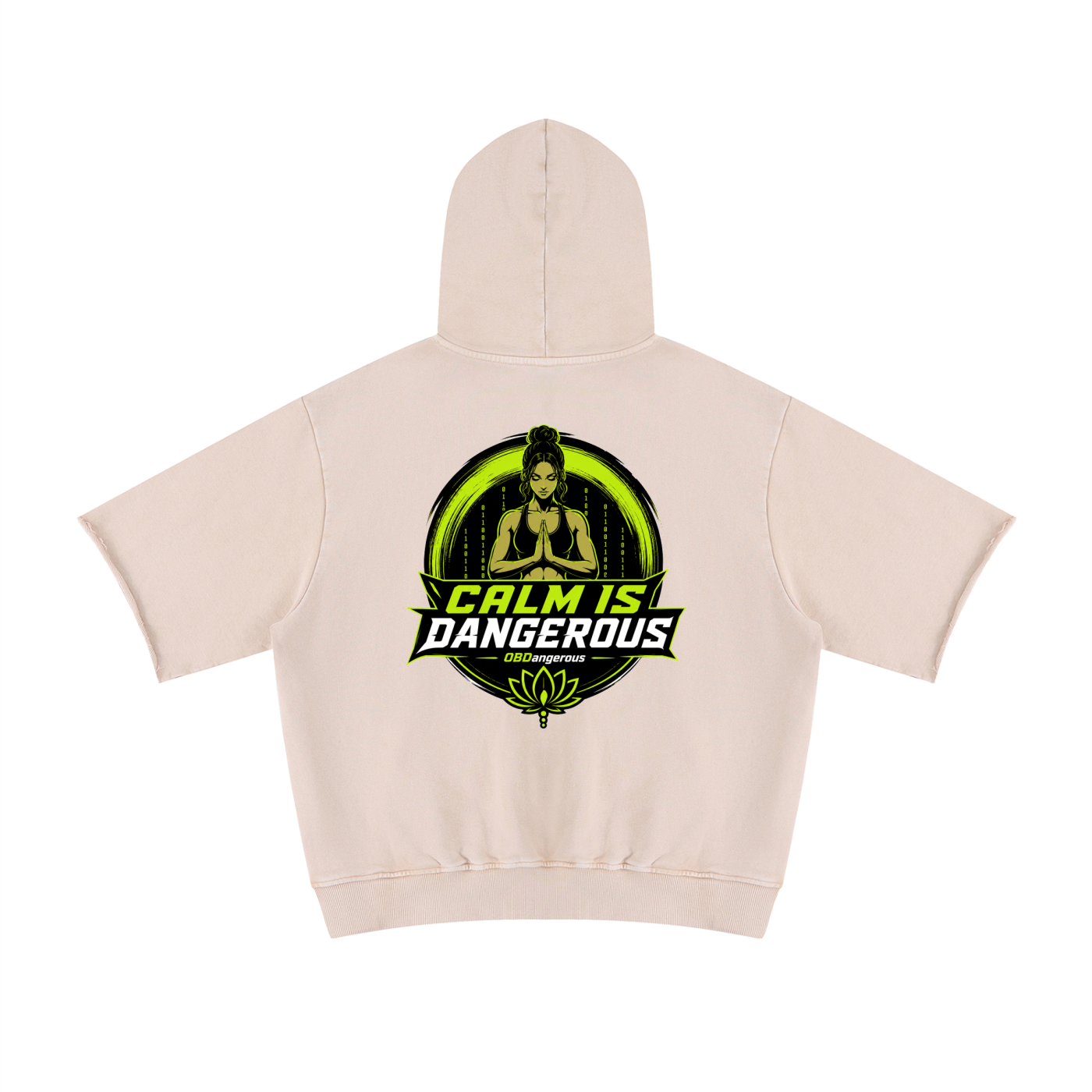 Calm is Dangerous Unisex Mineral Wash Short Sleeve Hoodie