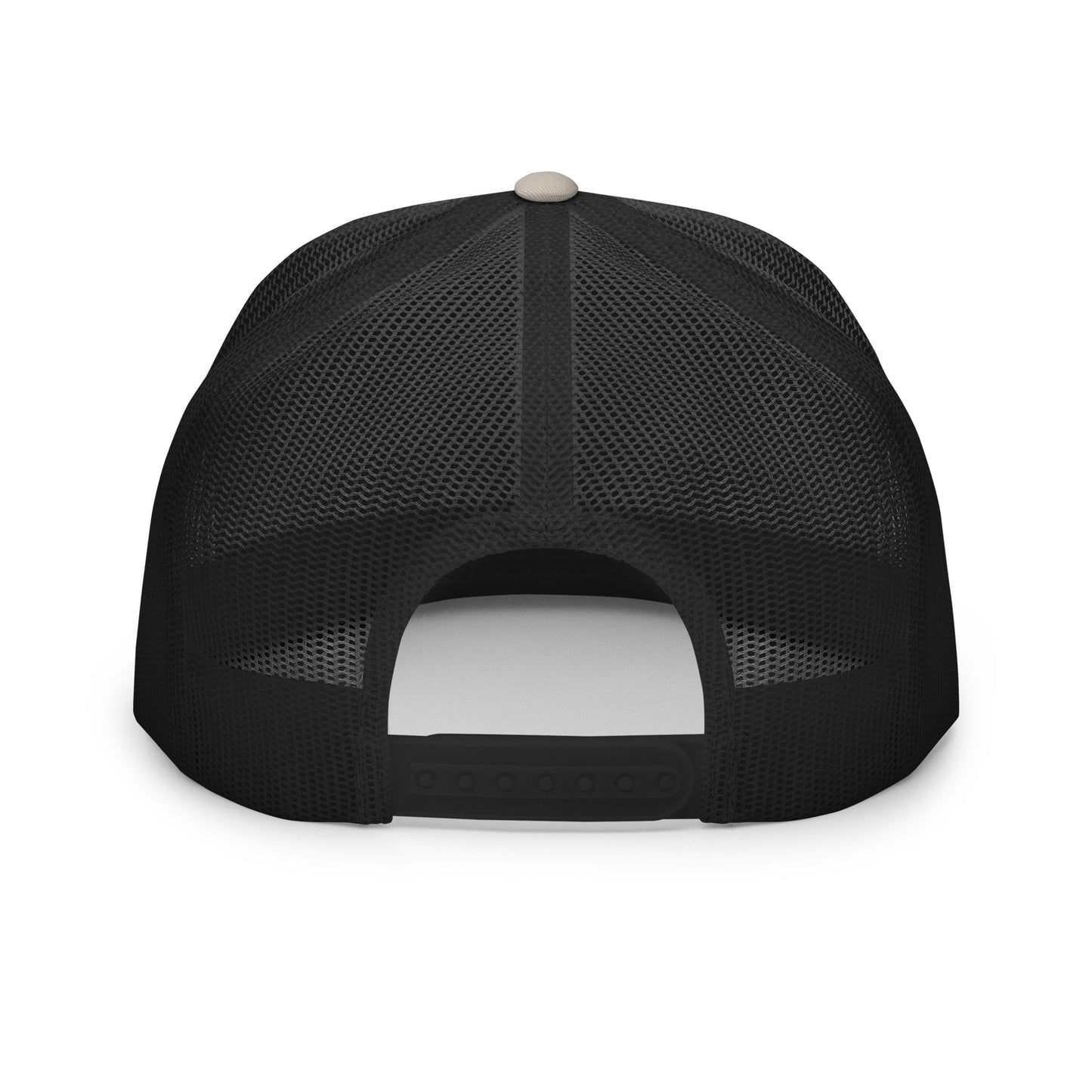 OB DANGEROUS Be The Monk embroidered trucker cap with silver and black panels, perfect for gym, street, and casual wear.