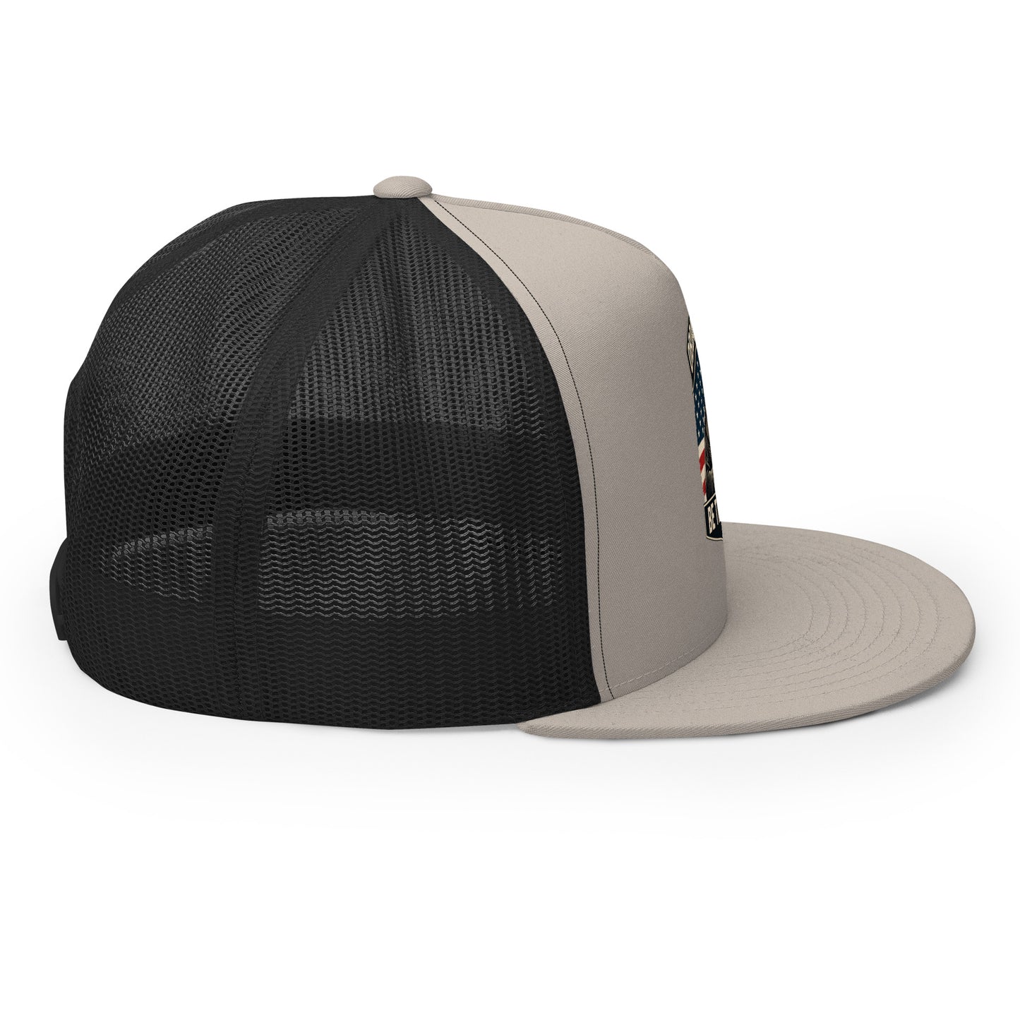 OB DANGEROUS Be The Monk embroidered trucker cap with silver and black 5-panel design, suitable for gym, street, and casual wear.