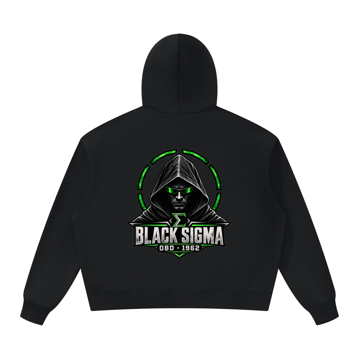 Black Sigma OBD 1962 Oversized Heavyweight Hoodie