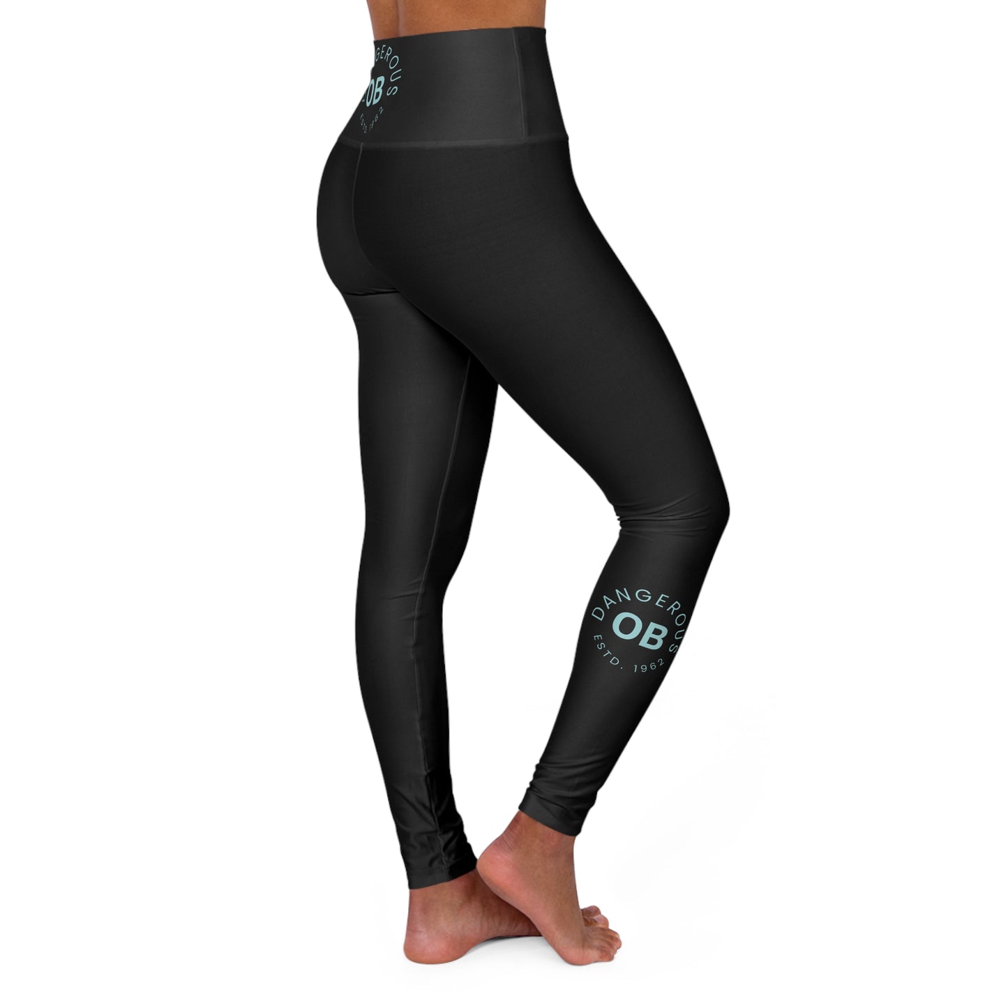 OBDangerous Designed Original Logo Black High Waisted Yoga Leggings (AOP)