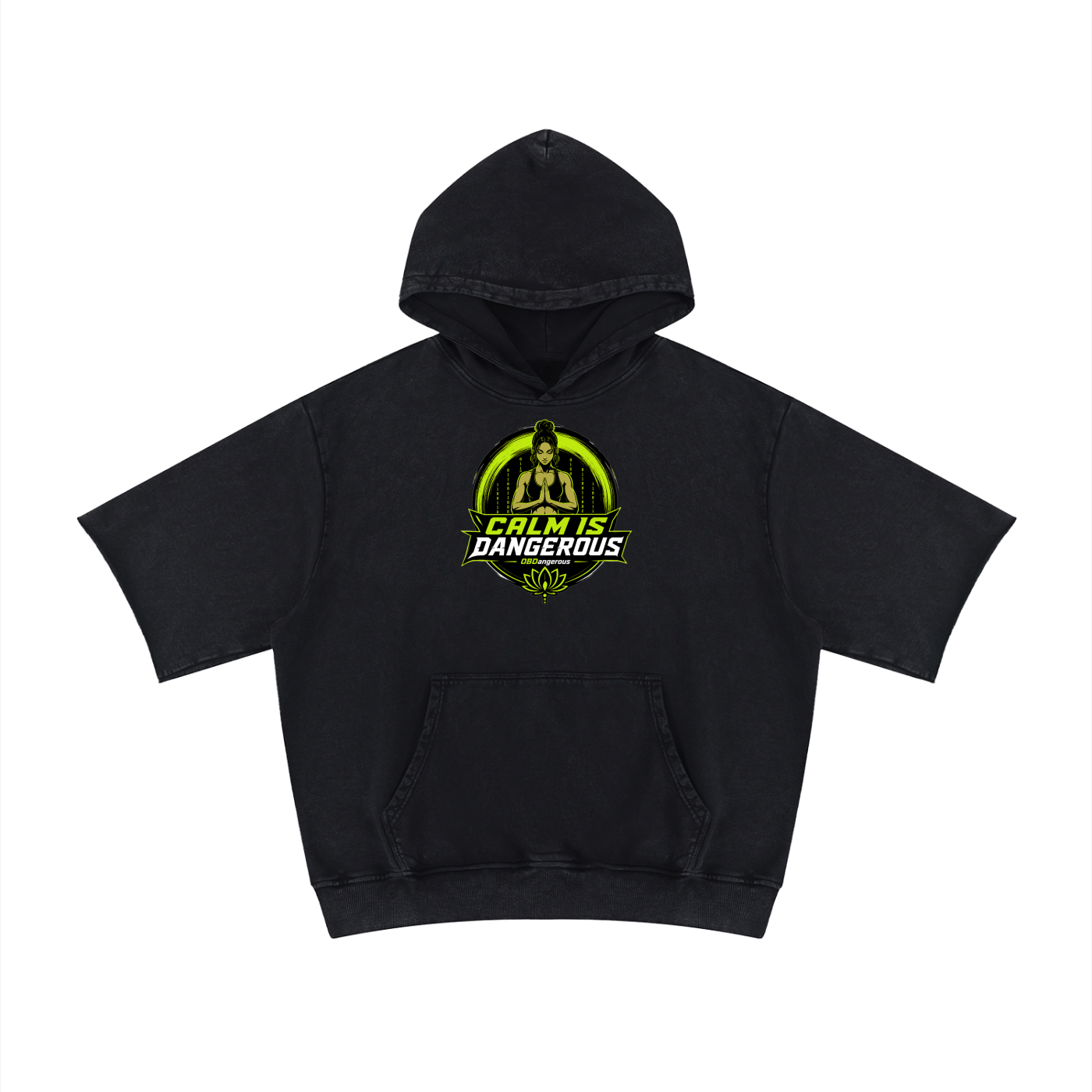 Calm is Dangerous Unisex Mineral Wash Short Sleeve Hoodie