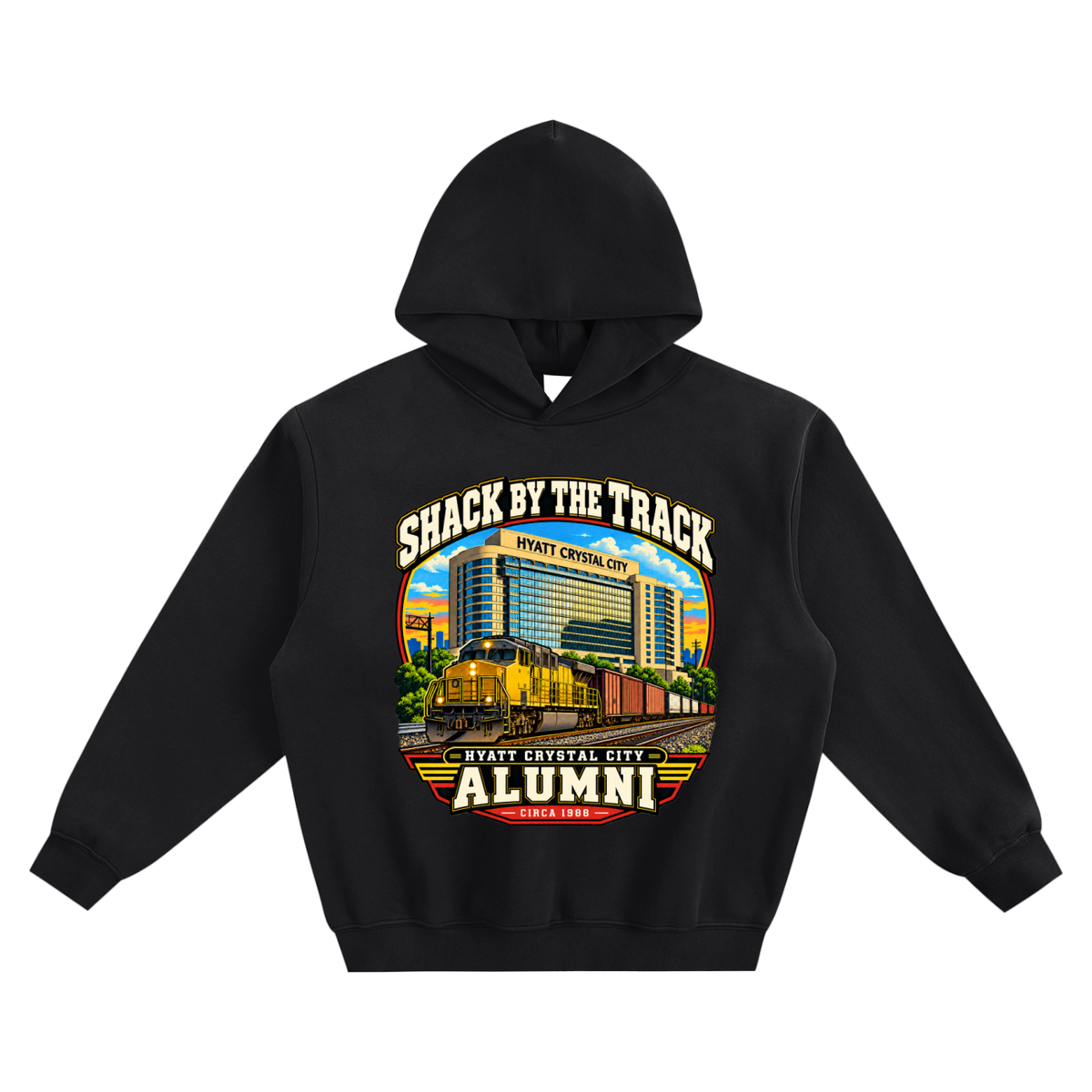 Shack By The Track Fleeced Boxy Hoodie