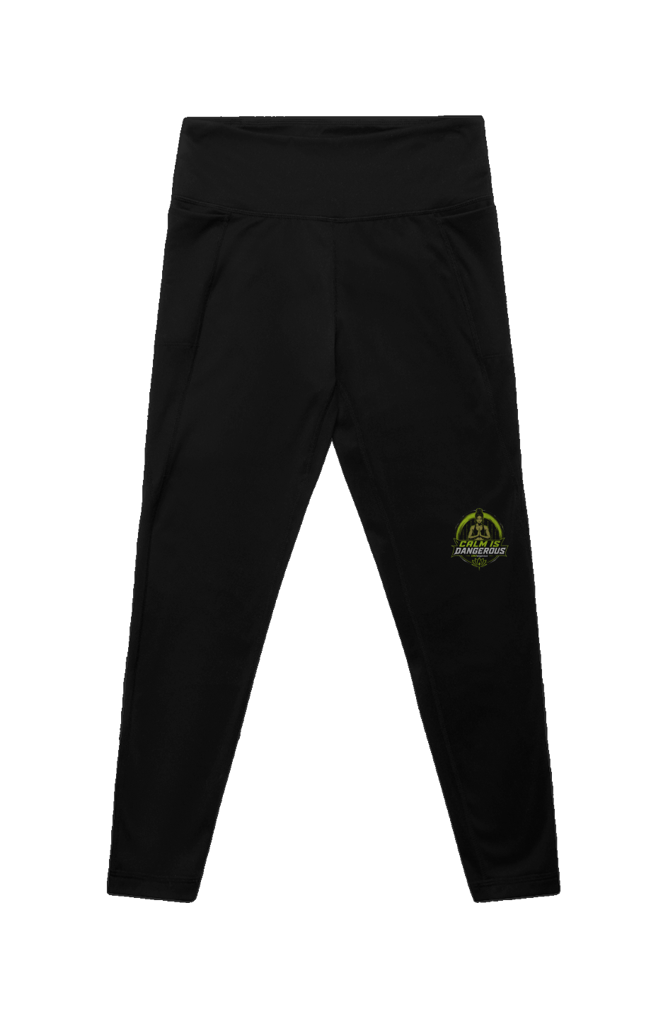 Apliiq OBD Tao Calm women's active mid-leggings in black with subtle logo detail, designed for comfortable exercise and casual wear.