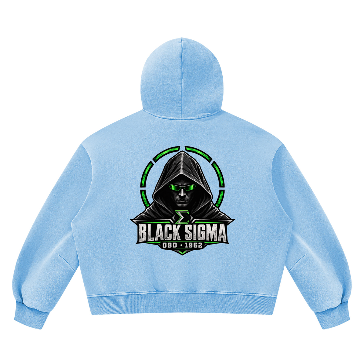 Black Sigma OBD 1962 Vintage Wash Boxy Fleece Hoodie