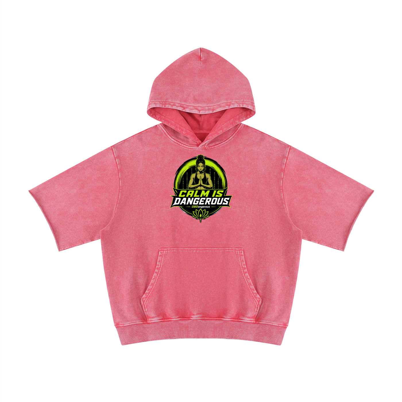 Calm is Dangerous Unisex Mineral Wash Short Sleeve Hoodie