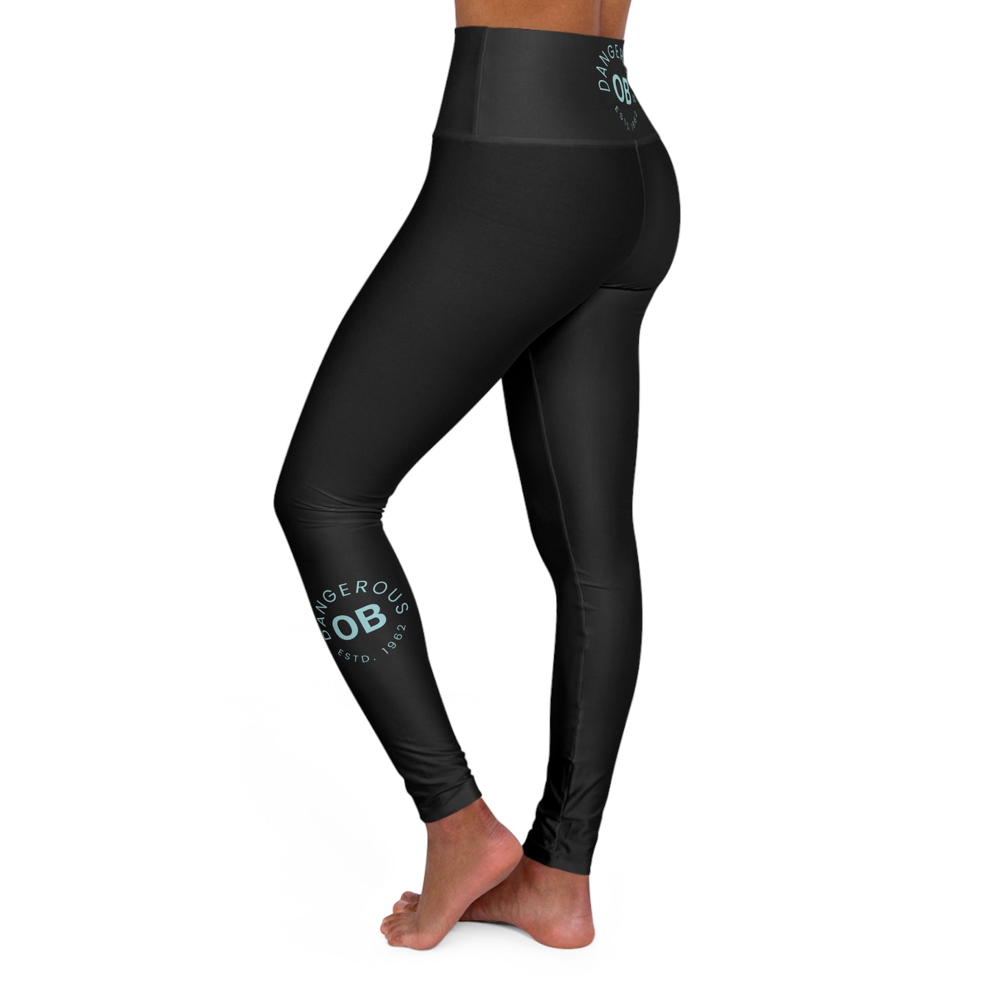 OBDangerous Designed Original Logo Black High Waisted Yoga Leggings (AOP)