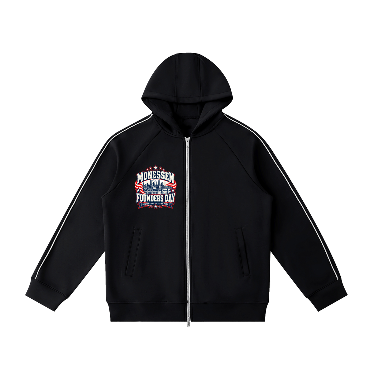 Monessen Founders Day Heavyweight Raglan Sleeve Zip Hoodie