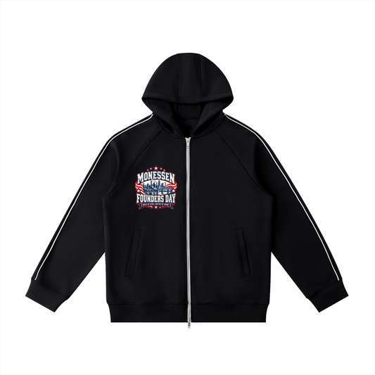 Monessen Founders Day Heavyweight Raglan Sleeve Zip Hoodie