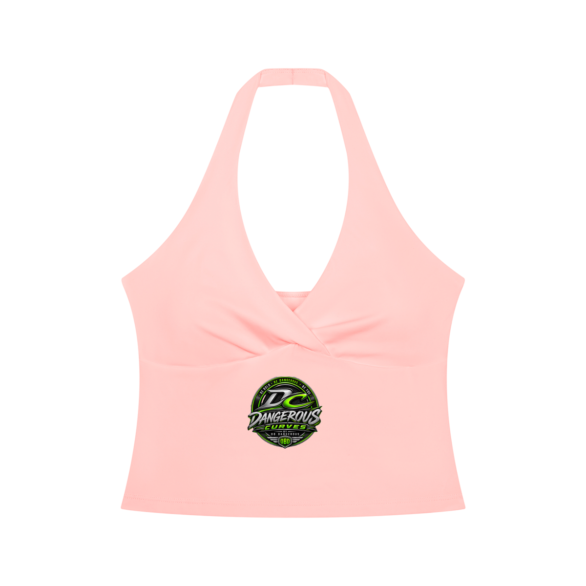 Dangerous Curves Women’s Ruched Halter Yoga Crop Tank