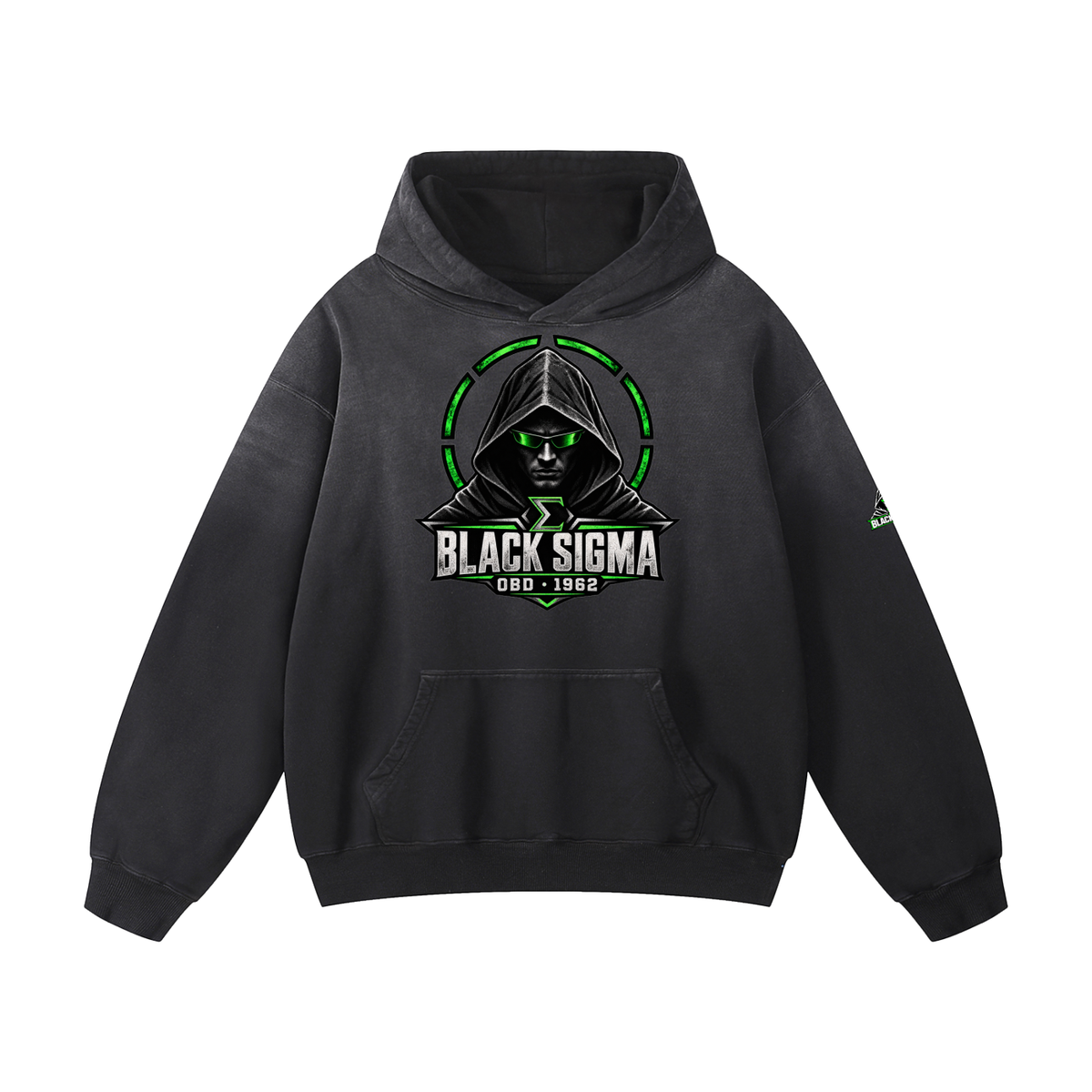 Black Sigma OBD 1962 Sunfade Oversized Hoodie