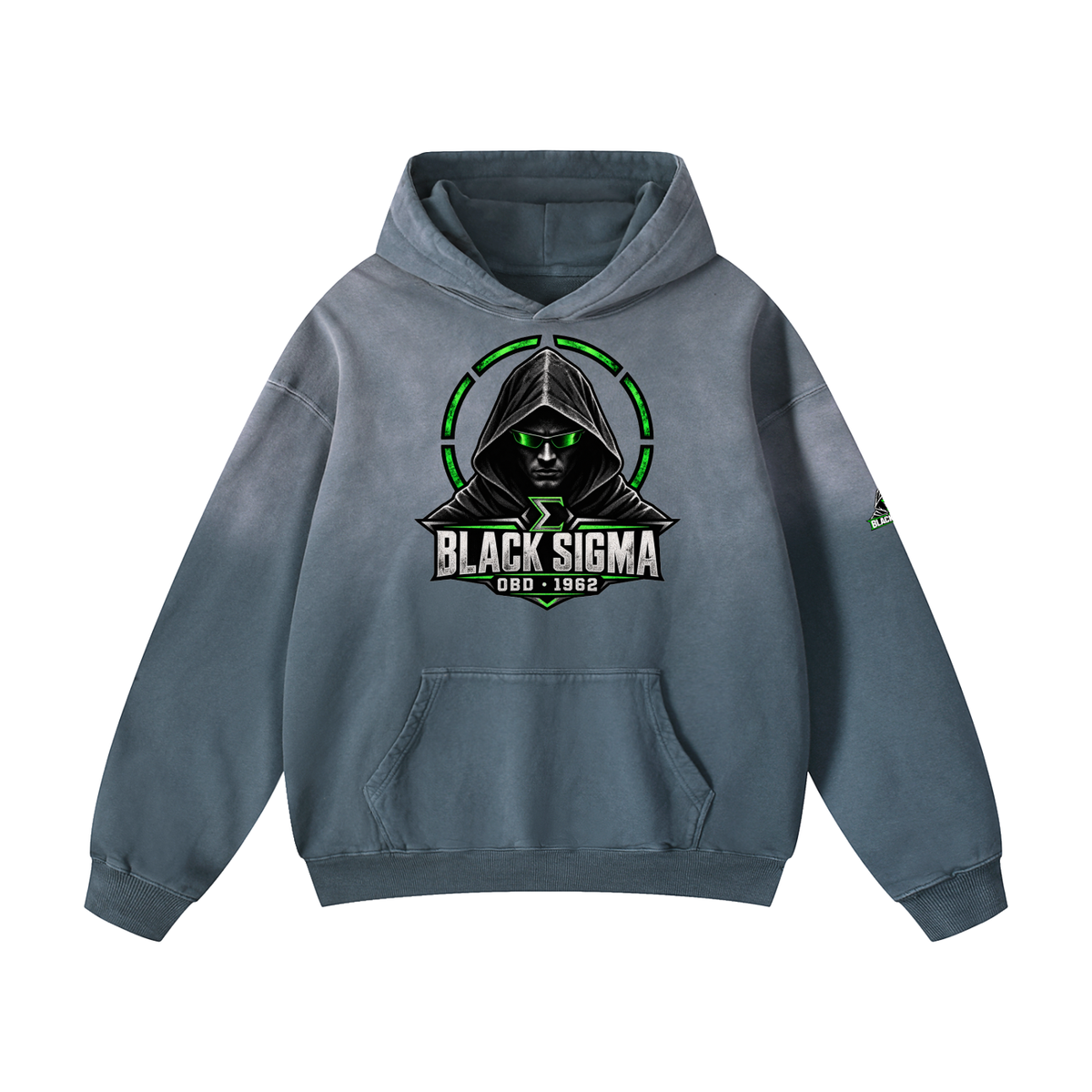 Black Sigma OBD 1962 Sunfade Oversized Hoodie