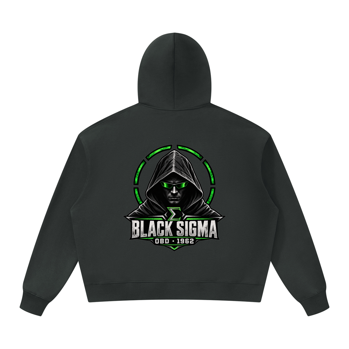 Black Sigma OBD 1962 Oversized Heavyweight Hoodie