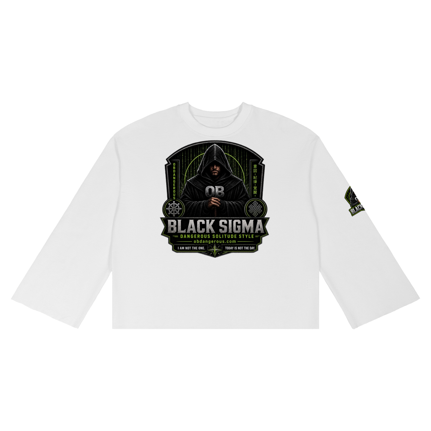 Black Sigma Unisex Waffle Raw Edge T-Shirt