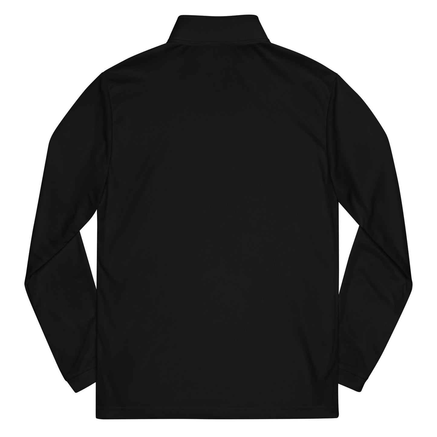 Black embroidered OB DANGEROUS quarter zip pullover with a high collar, back view showing the design and fit for gym and street wear.