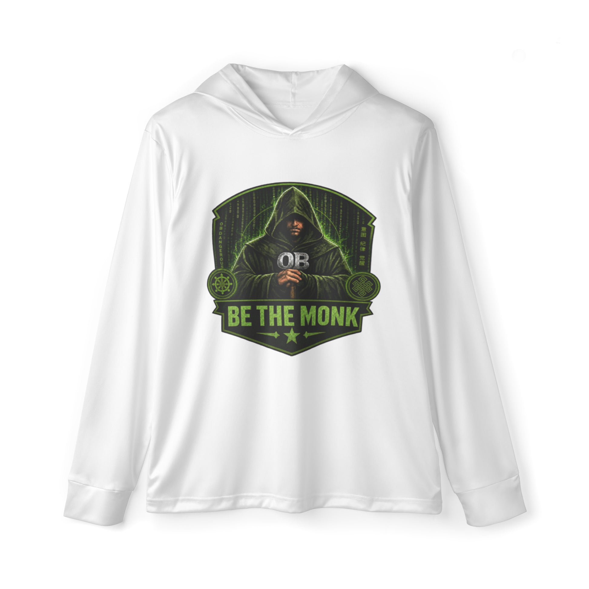 OB DANGEROUS Be The Monk Matrix sports warmup hoodie with all-over print, designed for gym, street, and casual wear.