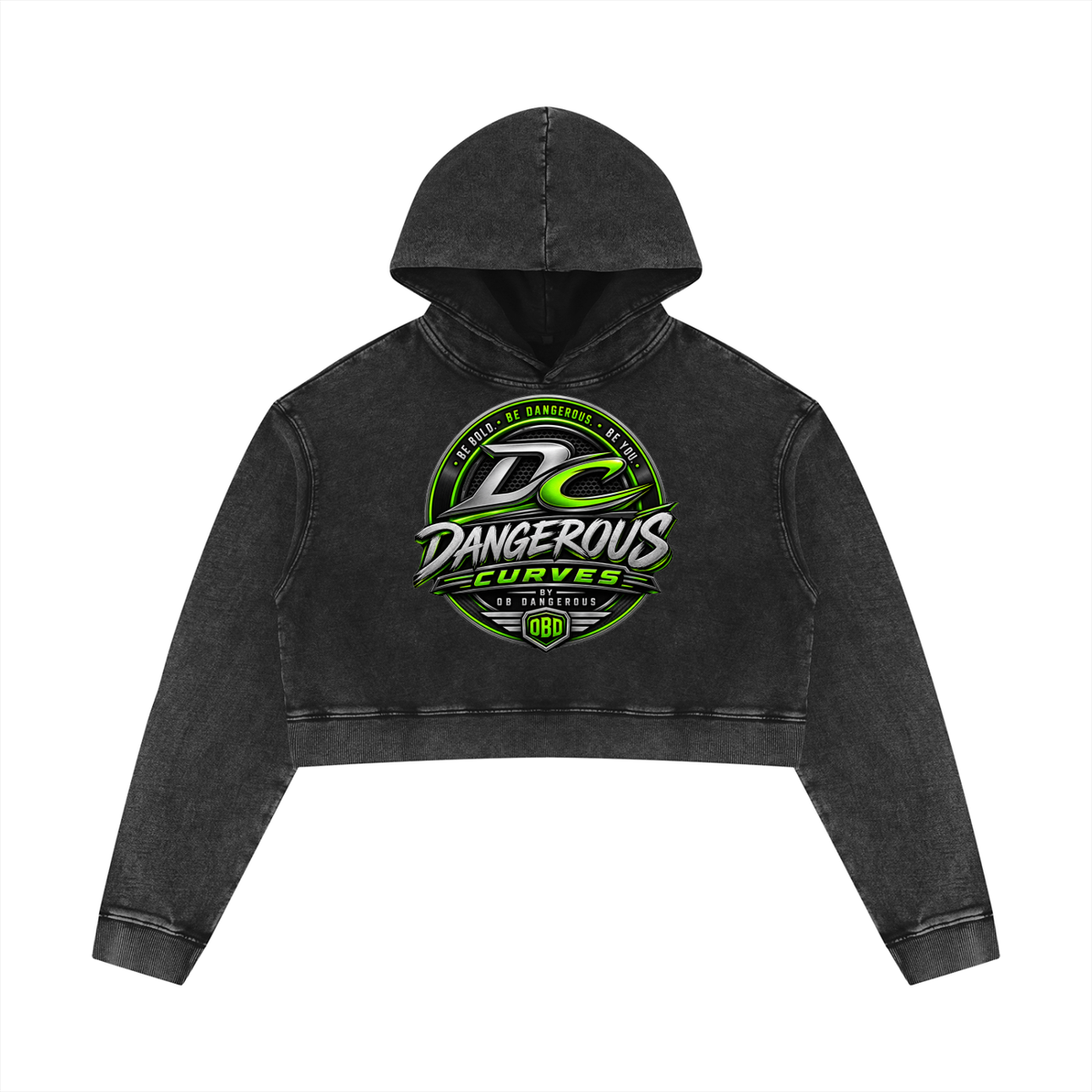 Dangerous Curves Women’s Mineral Washed Crop Hoodie