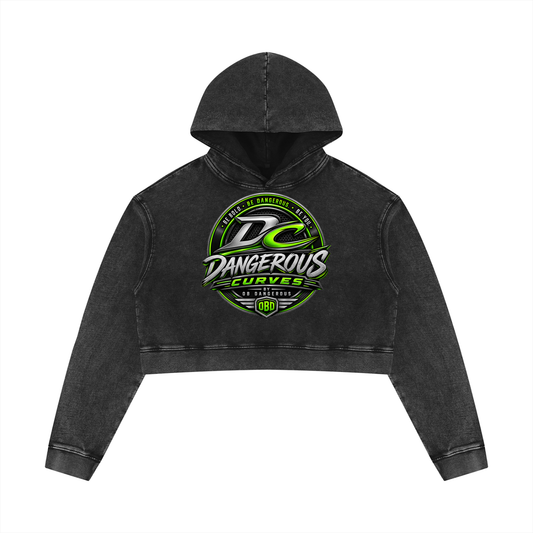 Dangerous Curves Women’s Mineral Washed Crop Hoodie