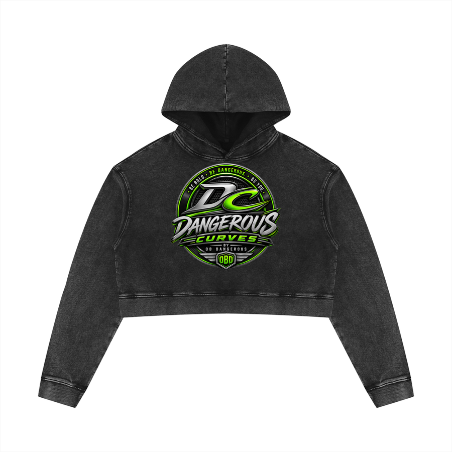 Dangerous Curves Women’s Mineral Washed Crop Hoodie