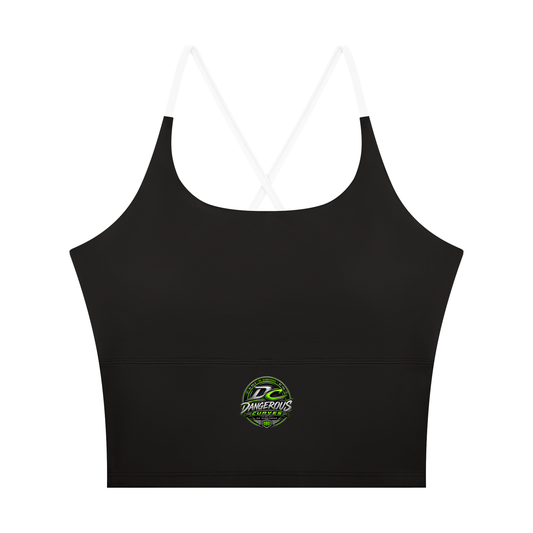 ODMPOD Dangerous Curves women's color block yoga tank top featuring vibrant geometric patterns and a comfortable fit.