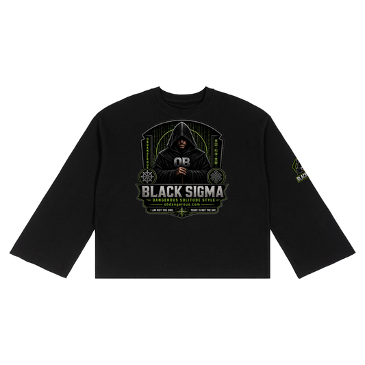 Black Sigma Unisex Waffle Raw Edge T-Shirt