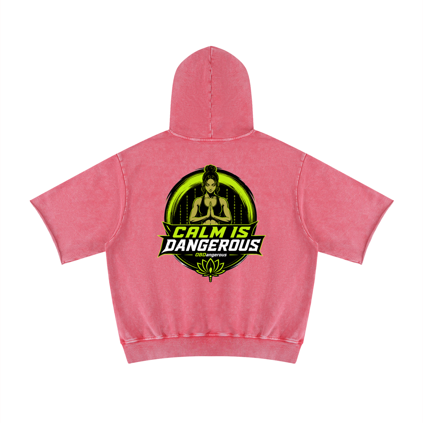 Calm is Dangerous Unisex Mineral Wash Short Sleeve Hoodie
