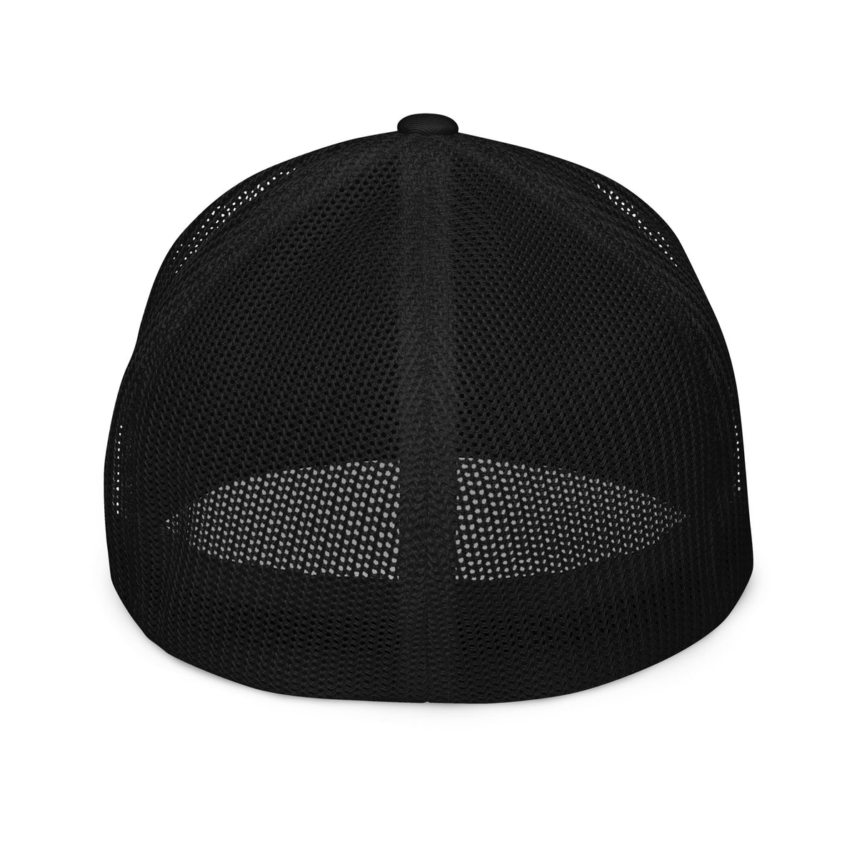 Black Lone Wolf OBD embroidered closed-back trucker cap by OB DANGEROUS, featuring detailed embroidery on the front.