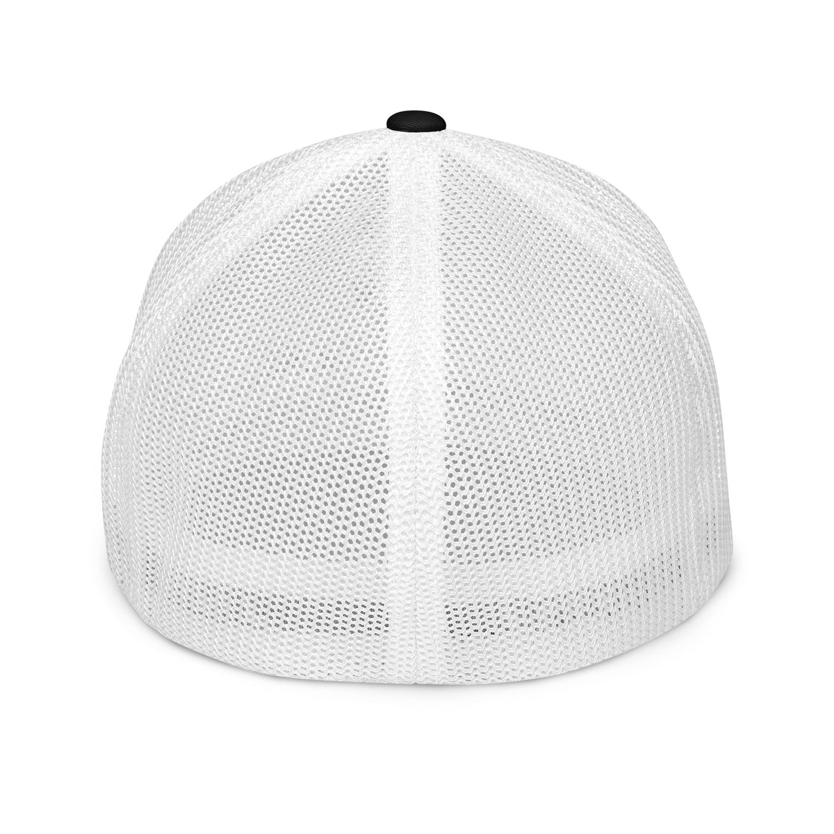 Lone Wolf OB DANGEROUS embroidered closed-back trucker cap in black and white, designed for gym and streetwear style.
