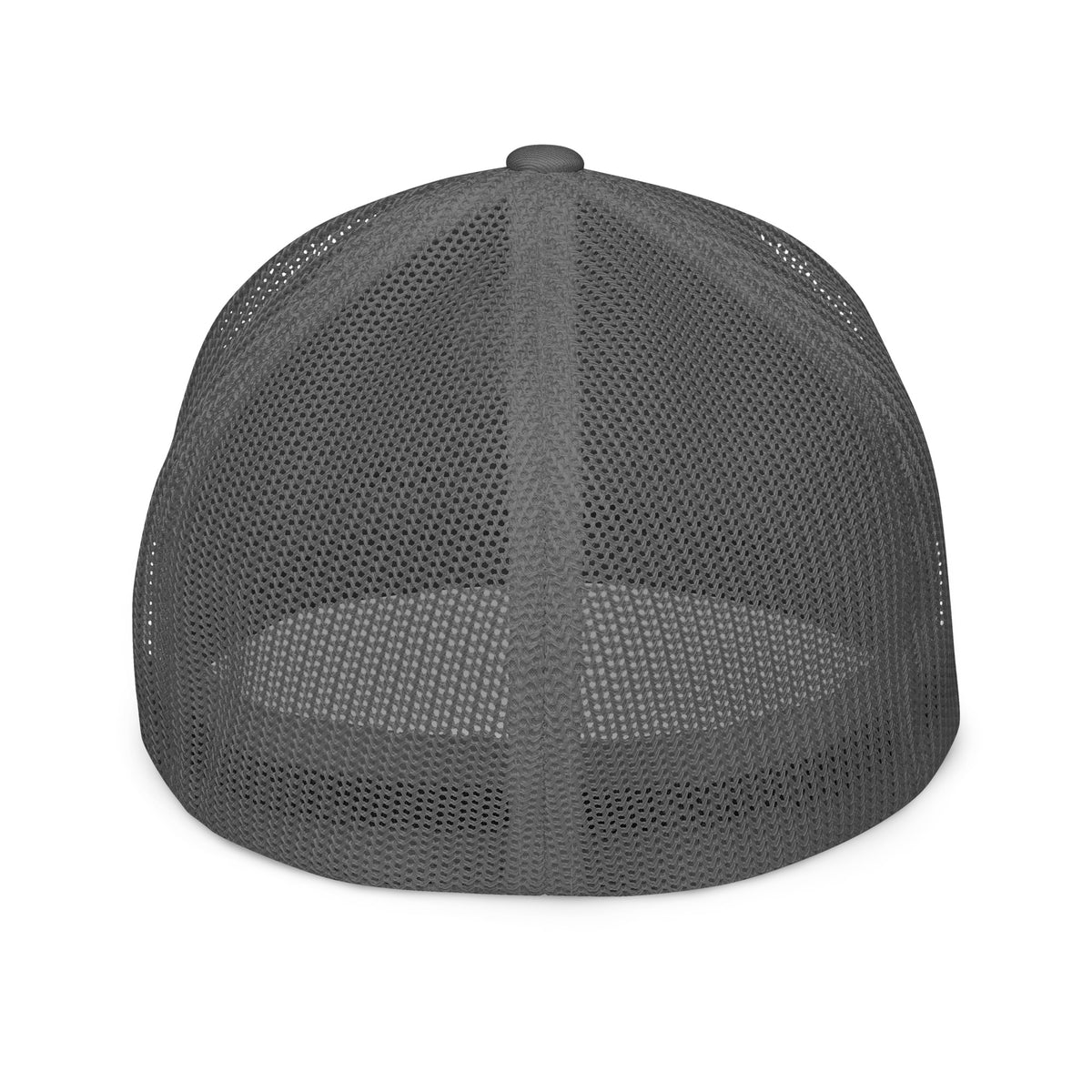 Charcoal Lone Wolf OBD closed-back trucker cap with embroidered logo, designed for gym, street, and casual wear.