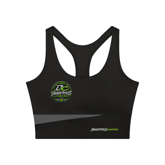 Dangerous Curves Women's color block yoga tank top by ODMPOD, featuring a stylish sleeveless design with vibrant color blocks.
