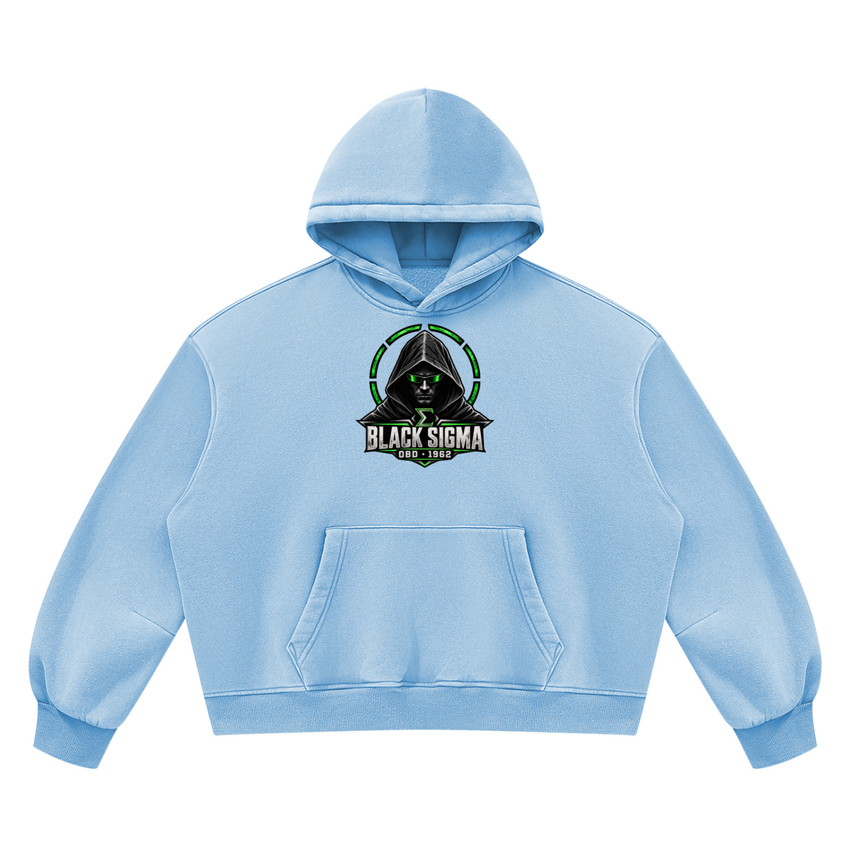 Black Sigma OBD 1962 Vintage Wash Boxy Fleece Hoodie
